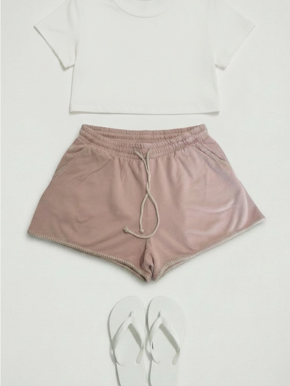 Z Supply Dusty Rose Athletic Drawstring Shorts